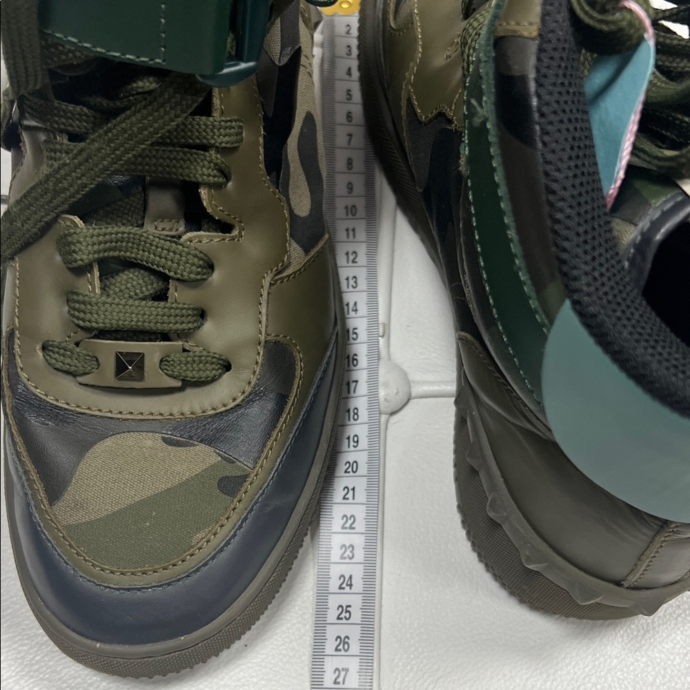 Valentino Men's Olive Camouflage High-Top Sneakers - Picture 8 of 8